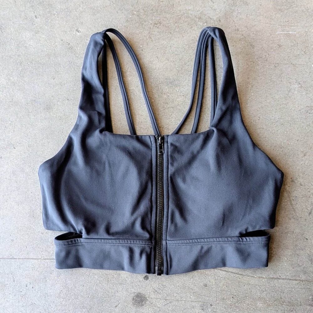 Buffbunny Blizzard Zip Up Front Sports Bra Black